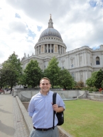 Global Management Certificate recipient Brian Jepperson in front of St. Paul’s Cathedral in London during his study abroad.   