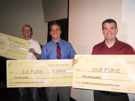 Finalists for the SEOY (l to r:) John Keller, Taylor Turnbull, and Craig Guincho stand with their prizes.