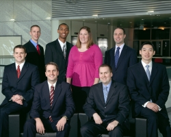 Back row, from left: Bryce LaPierre, Brandon Robinson, Catherine Sawaya, Bryson Lord, and Christian Hsieh; Front row: Sean Morrison, Justin Maner, and Mark Seely.
