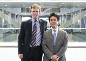 Ira Shaugnessy and Jonathan Huynh, first-year MBAs from the University of Michigan, are the first-place winners of the inaugural Innovation in Social Entrepreneurship Case Competition.