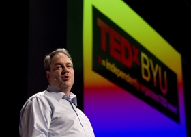 Todd Manwaring, director of the Ballard Center, introduces the first TEDxBYU.