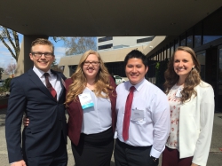 Santiago representing BYU at the SHRM National Case Competition in Portland, Oregon.