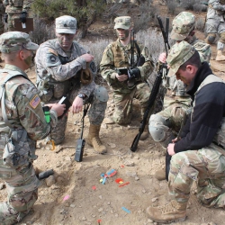 Army ROTC cadets receive instructions during training.