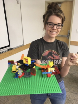 Student with LEGO model