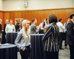 Networking between alumni and students occurred at the conference.