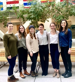 Members of the Women's Empowerment Research team. From left to right: Amanda Boekweg, Katie Morgan, Lilli Sanders, Sarah Agate, Carly Ames, and Julia Hubbert.