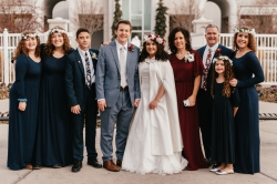 Elizabeth Jeffrey and her family at her daughter's wedding