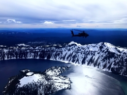 The view while Trevor Findlay flew an AH-64 Apache helicopter.