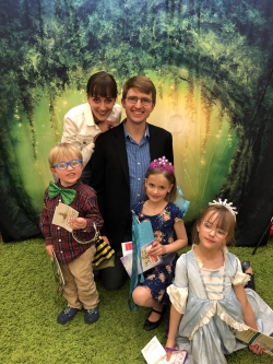 Clark Pixton and his family attend an event at the Provo library