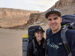 Hancock and his wife, Carson, hiking in Arizona