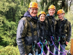 Alison Davis-Blake and her family ziplining in New Zealand