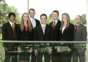 2011 Global Ambasadors. From left, Harsh Vora, Emily Eckley, Scott Nelson, Nicholas Romano, Timothy Colvin, Amie Isom and Christopher Law.