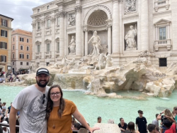 Almond with her husband Travis at the Trevi Fountain in Rome, Italy. Photo courtesy of Jen Almond.