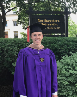 Tyler Hardy graduating from Northwestern University. Photo courtesy of Tyler Hardy.