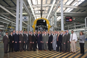 EMBA students during a business visit to the BMW plant in Cairo, Egypt.