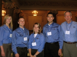 Graduate team (from left): Jaymie Farr, Ryan Dayton, Emma Douglas, Brent Monson and faculty adviser Ron Worsham